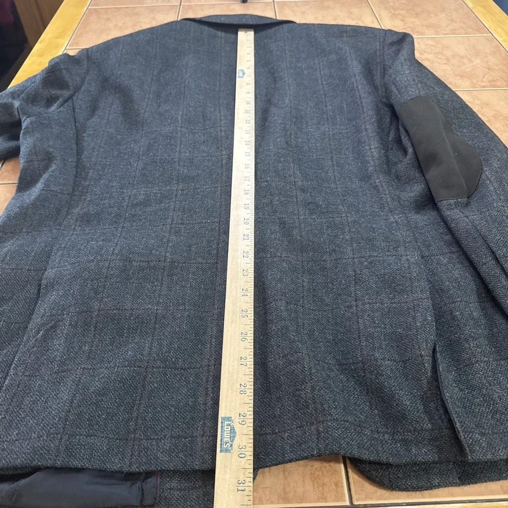 Jos A Bank 1905 Green Plaid Brrr Wool Tailored Fit Blazer Elbow Patch Jacket 46R